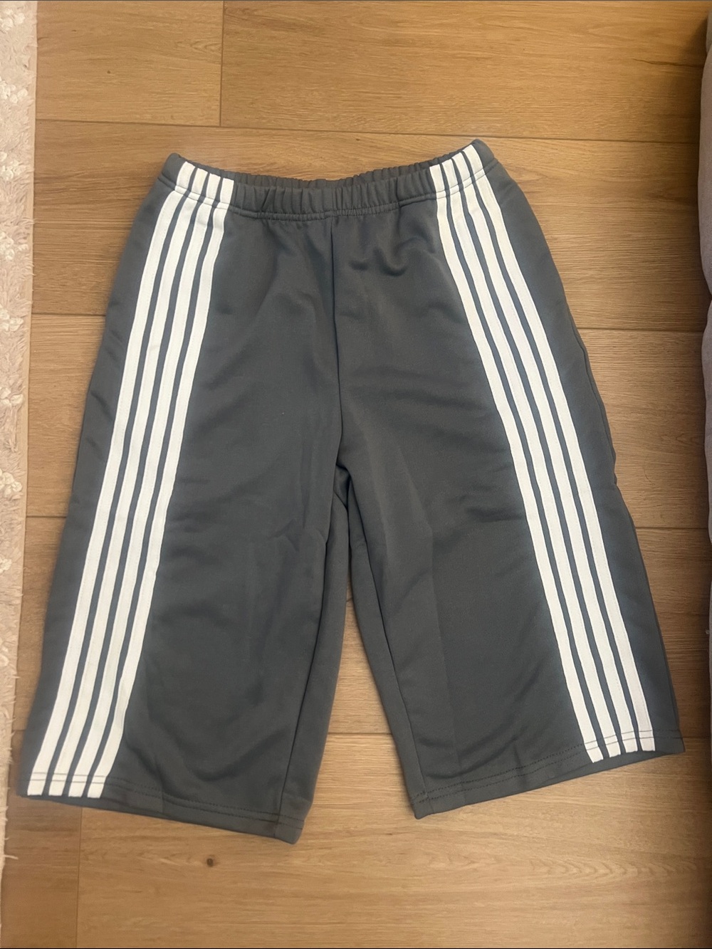Women’s Black Athletic Shorts with White Side Stripes